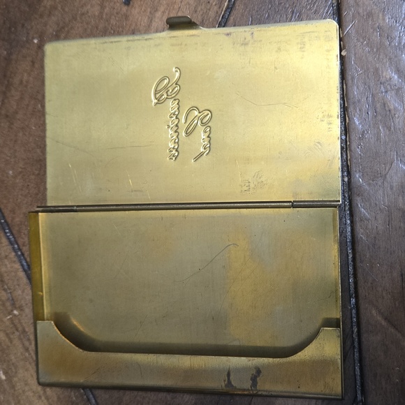 Vintage Brass Business Card Holder - Picture 2 of 3